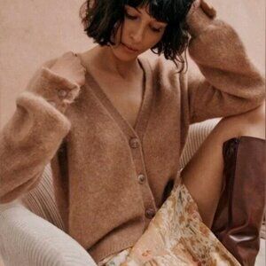 rare SEZANE MIA CARDIGAN CAMEL